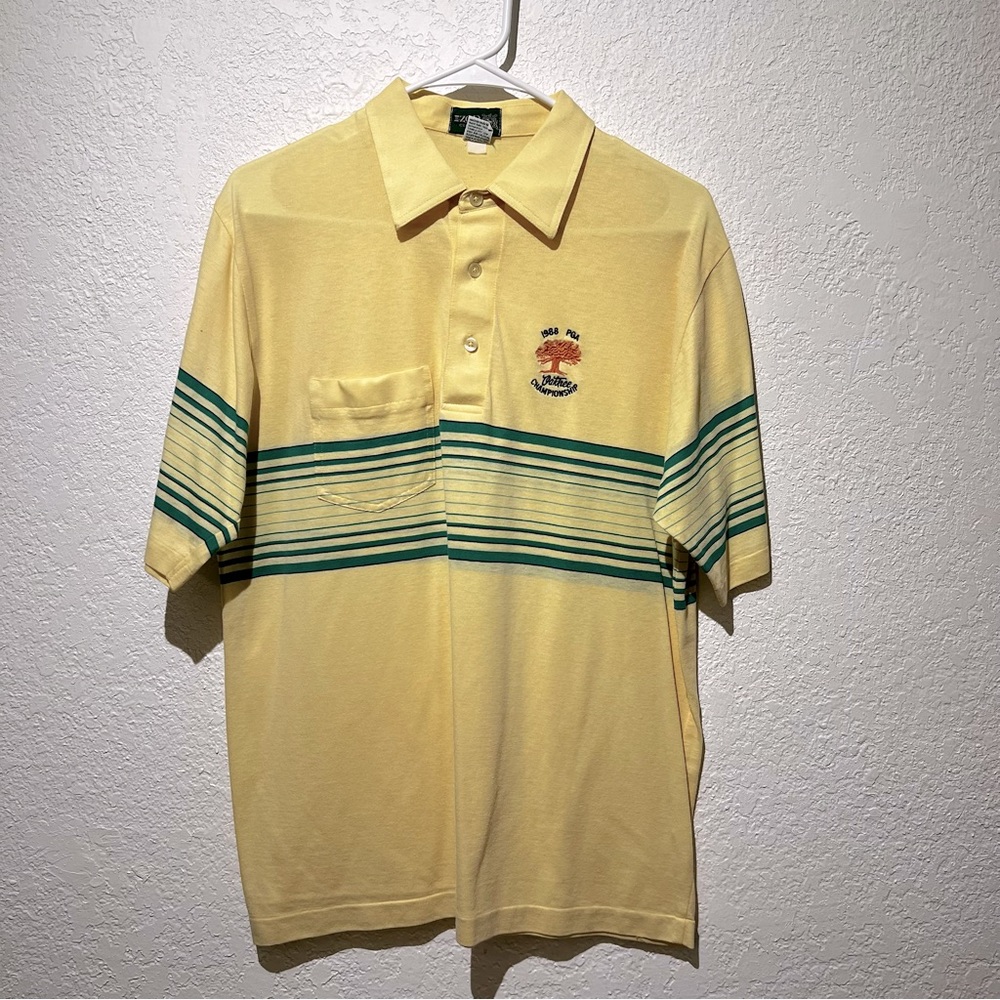 Vintage Izod Club 1988 PGA Championship Polo Shirt Oaktree Golf OK L Large